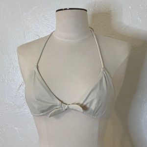VS triangle front tie bikini top off white size XS